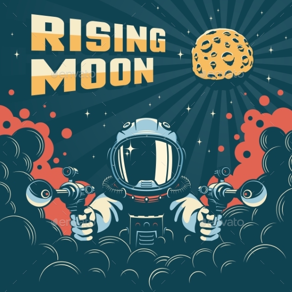 Astronaut Fantastic Retro Space Poster