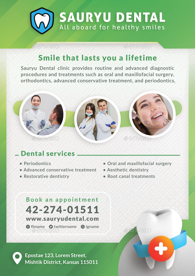 Dental Care Flyer Template by justusr846 | GraphicRiver