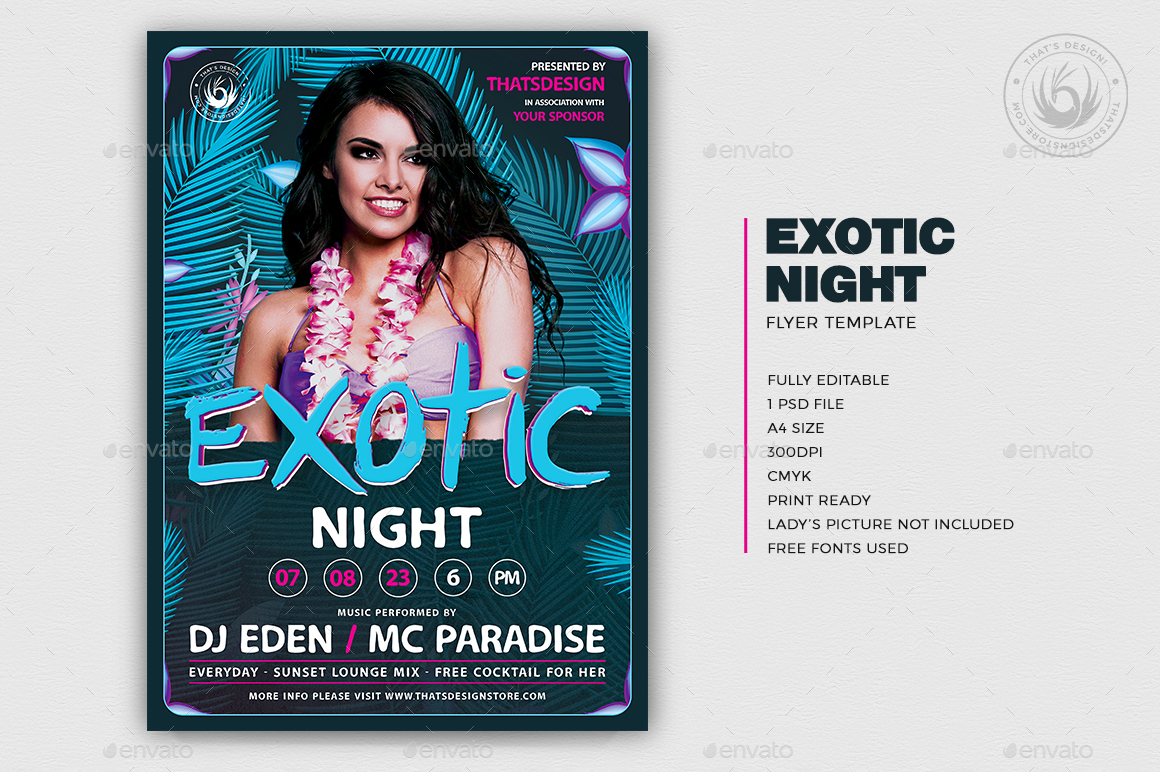 Exotic Night Flyer Template, Print Templates | GraphicRiver