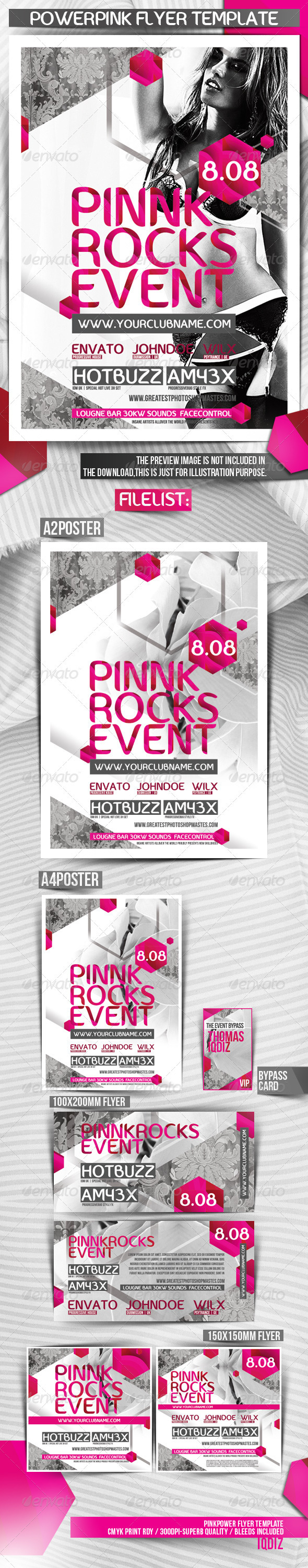 Powerpink Party Flyer Template