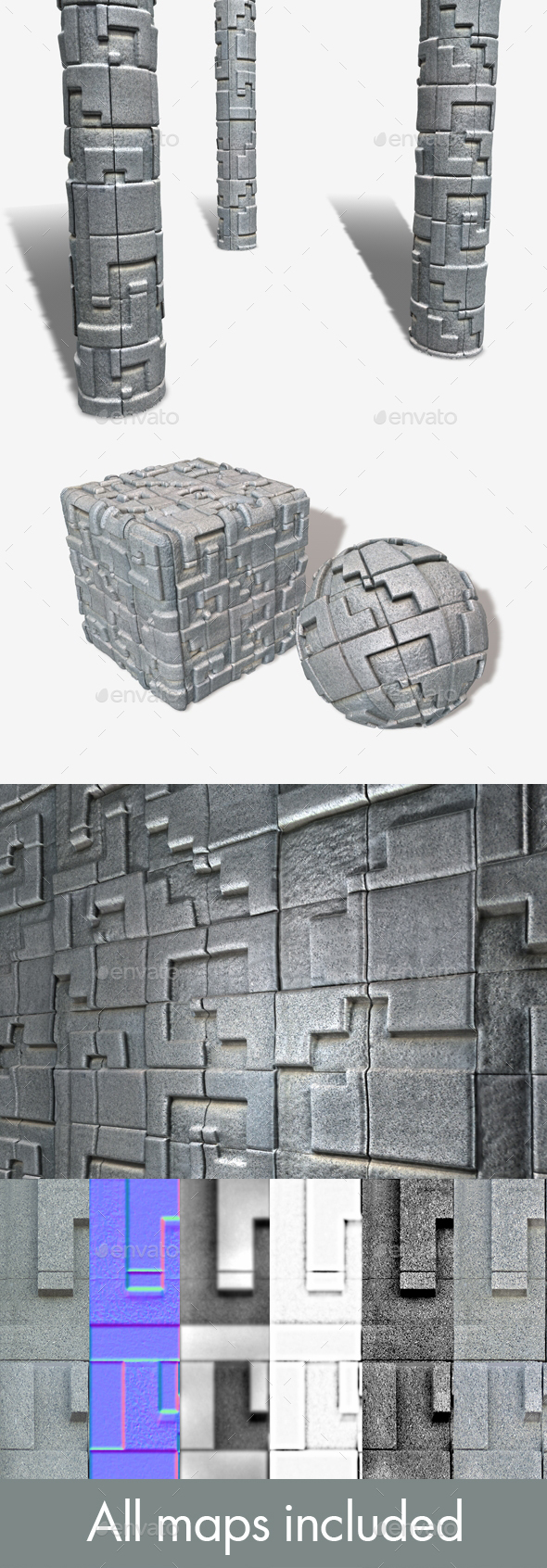 Abstract Decorative Bricks - 3Docean 26129198