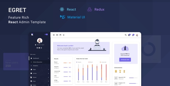 Egret - React Redux Material Design Admin Dashboard Template by ui-lib