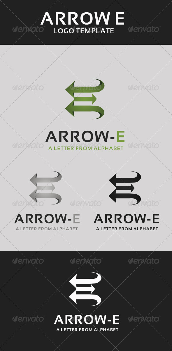 Arrow Letter E Logo Template - Letters Logo Templates