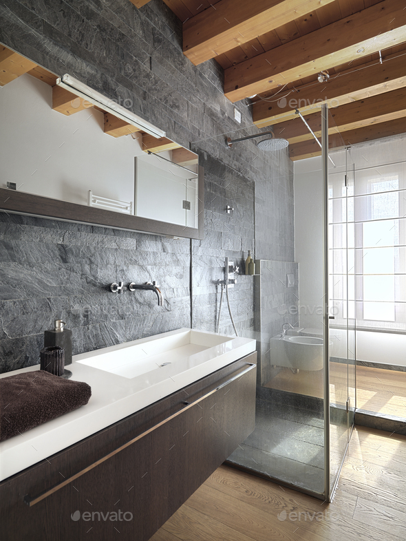 Interiors of the Modern Bathroom - Stock Photo - Images