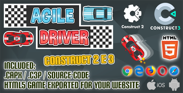 Agile Driver HTML5 - Construct 2 & 3 (.capx + .c3p + source-code)