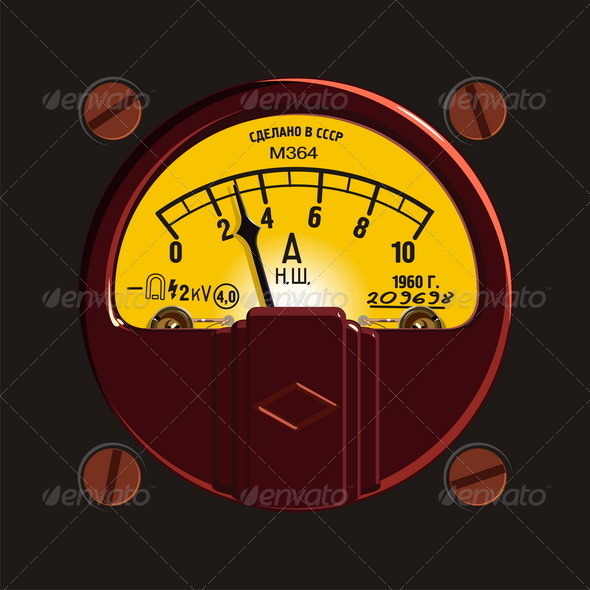 Old-fashioned ampermeter - Man-made Objects Objects