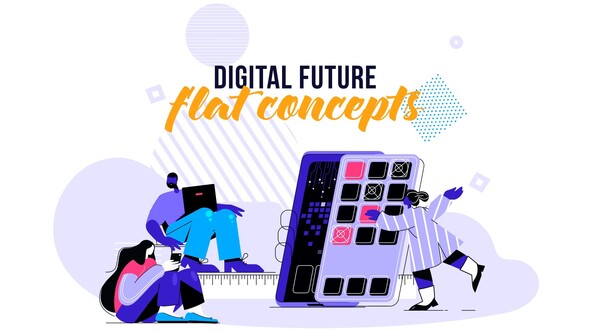 Digital Future - Flat Concept Video Displays template preview