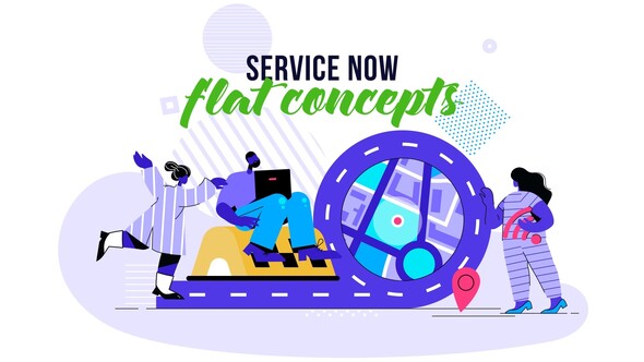 Service Now - Flat Concept Video Displays template preview