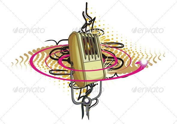 Vintage Microphone - Man-made Objects Objects