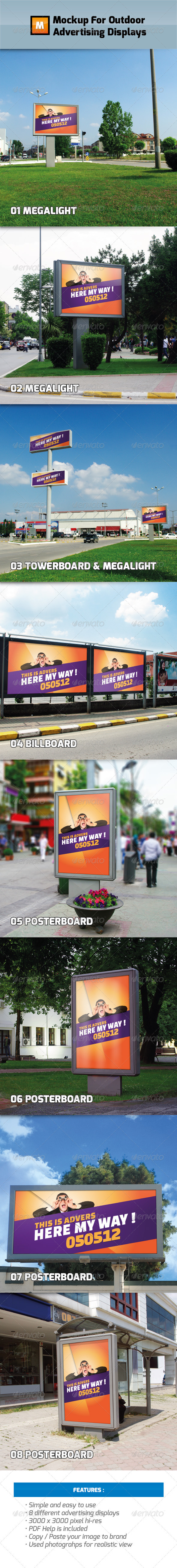 Mockup For Outdoor Advertising Displays - Signage Print