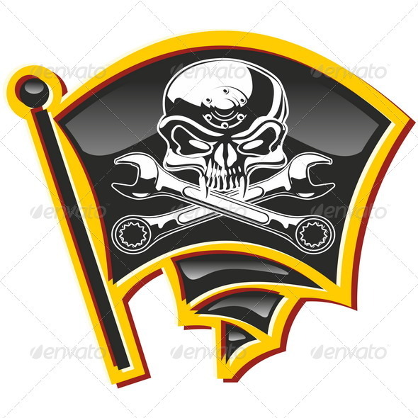 Jolly Roger Badge - Decorative Symbols Decorative