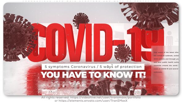 Coronavirus Info_Main Symptoms and Ways of Protection Openers template preview