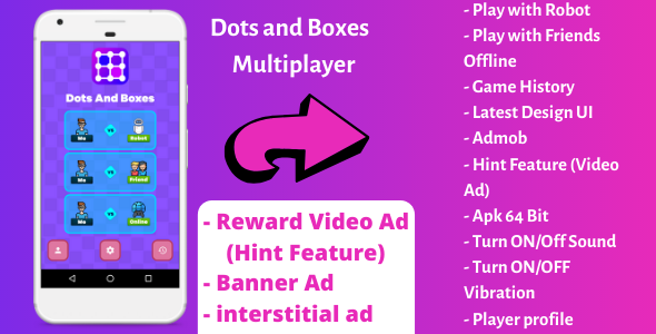 Dots and Boxes Multiplayer with Reward Video Ad