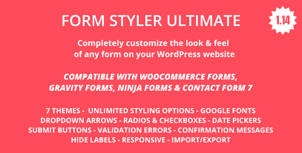 Form Styler Ultimate | Gravity Forms, Ninja Forms, CF7 (Contact Form 7), WooCommerce
