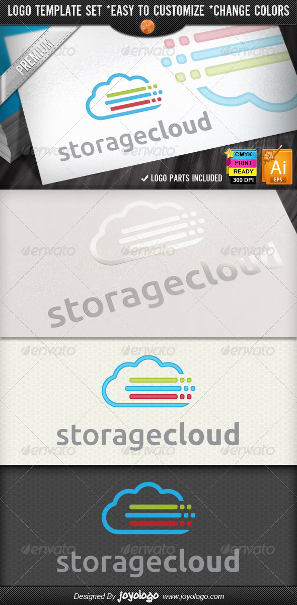 Lines Pixel Color Data Storage Cloud Logo Designs