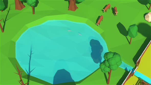 Drought On Farm 3D Low Poly Animation alt