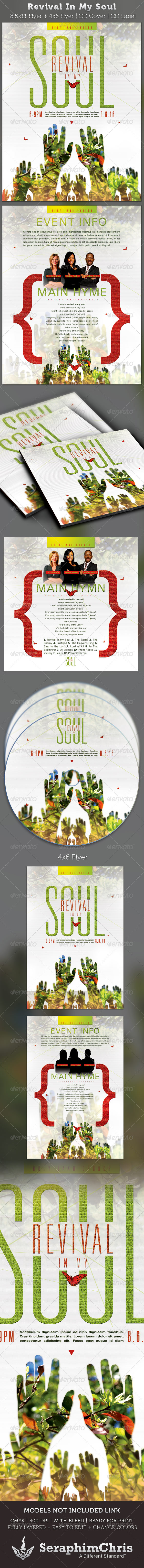 Revival In My Soul Flyer and CD Cover Template - Church Flyers