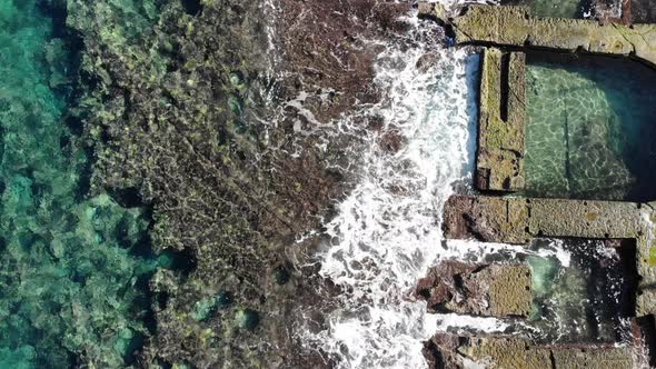 Aerial view Malta sea roman baths alt