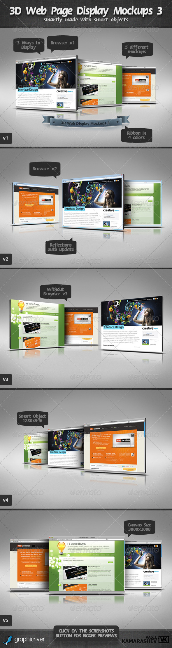 Download 3d Web Page Display Mockups 3 By Kamarashev Graphicriver