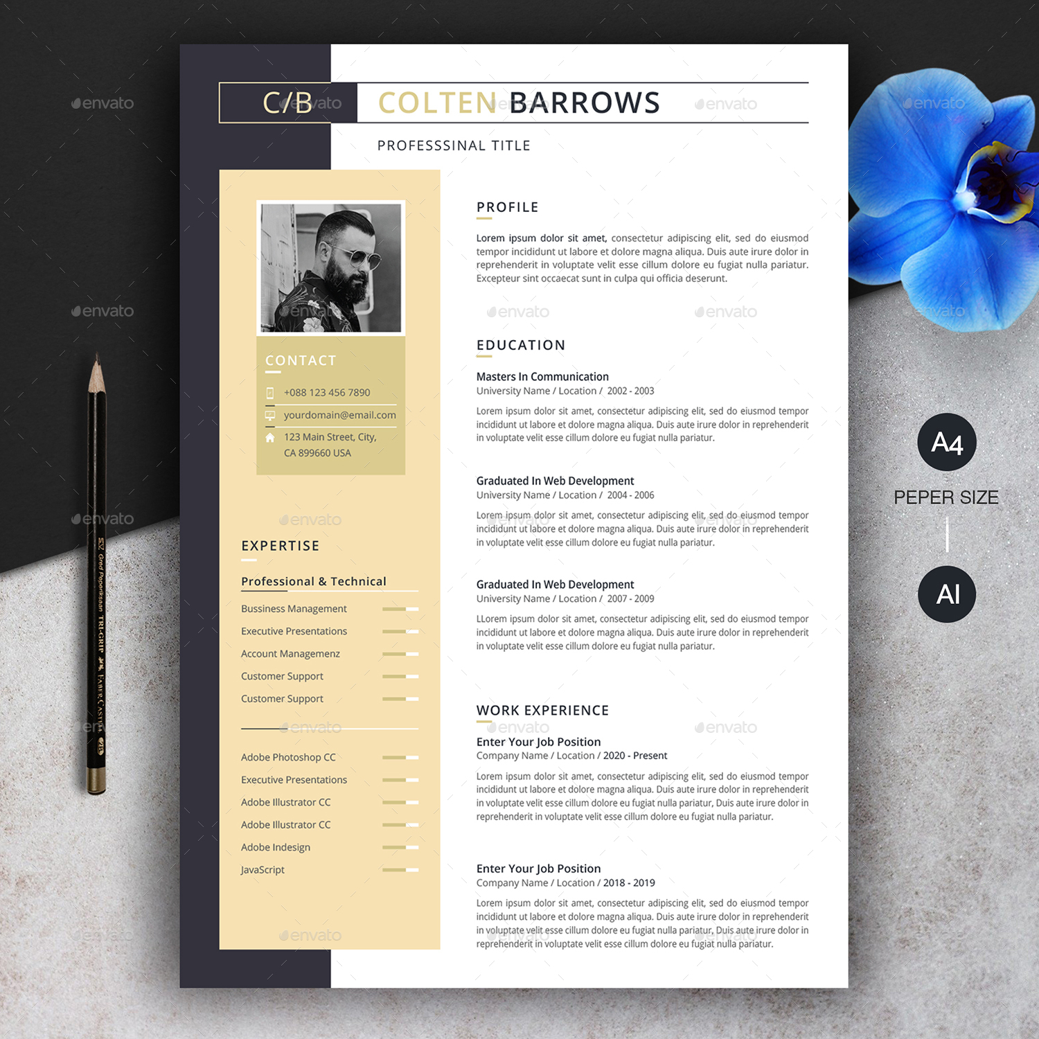 Creative Resume/CV (2 Page) + Cover Letter by MokbulArtDesign