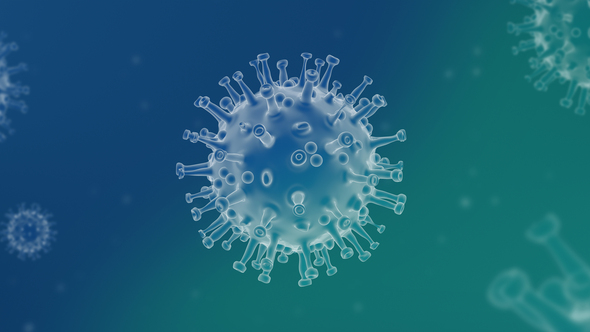 Coronavirus ( Covid – 19 ) Looped Background  - Blue and Turquoise Mix