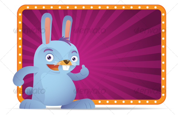Blue Rabbit with thumb up - Characters Illustrations