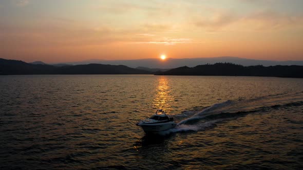 Boat at Sunset Lake Baikal 12 4k