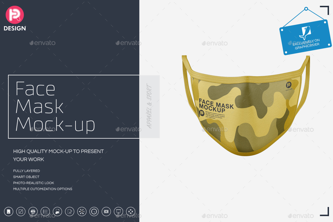 Download Face Mask Mockup By Trdesignme Graphicriver Yellowimages Mockups