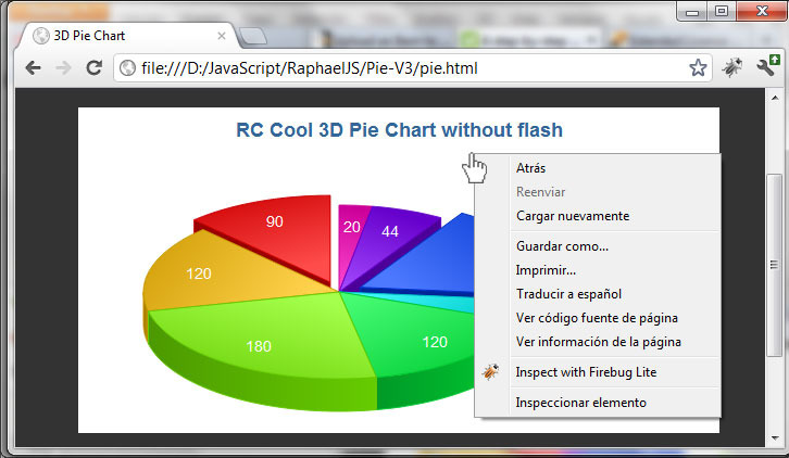 Download 3d Pie Chart With Javascript By Rcuela Codecanyon