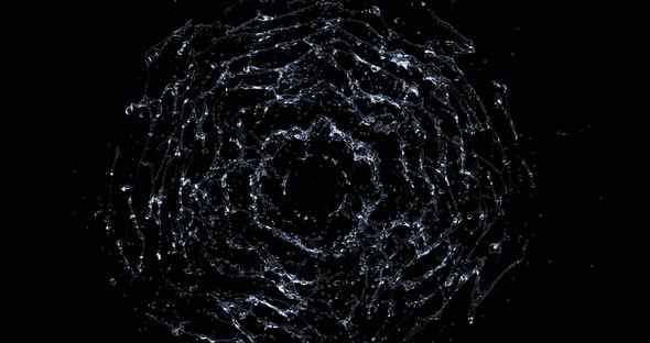 Water splash explode from center around itself, Motion Graphics | VideoHive