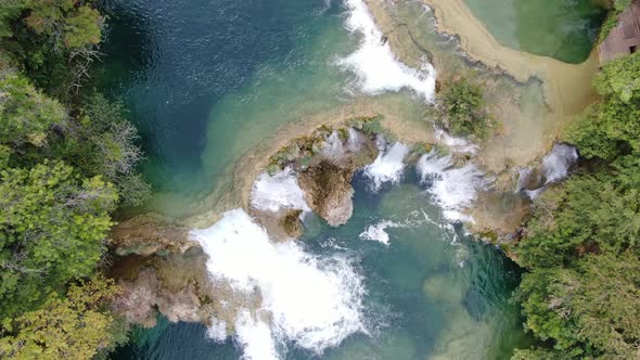 Aerial view of amazing Skradinski buk waterfall in Krka National Park, Croatia alt