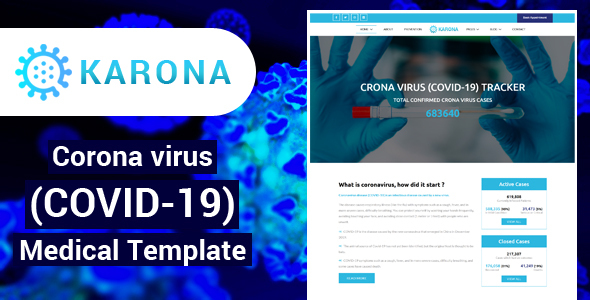 Extraordinary Karona - Corona Virus  Medical HTML Template