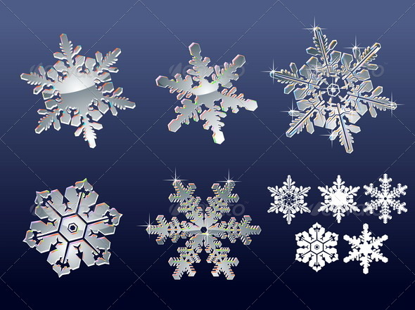 Snowflakes vector Set - Seasons/Holidays Conceptual