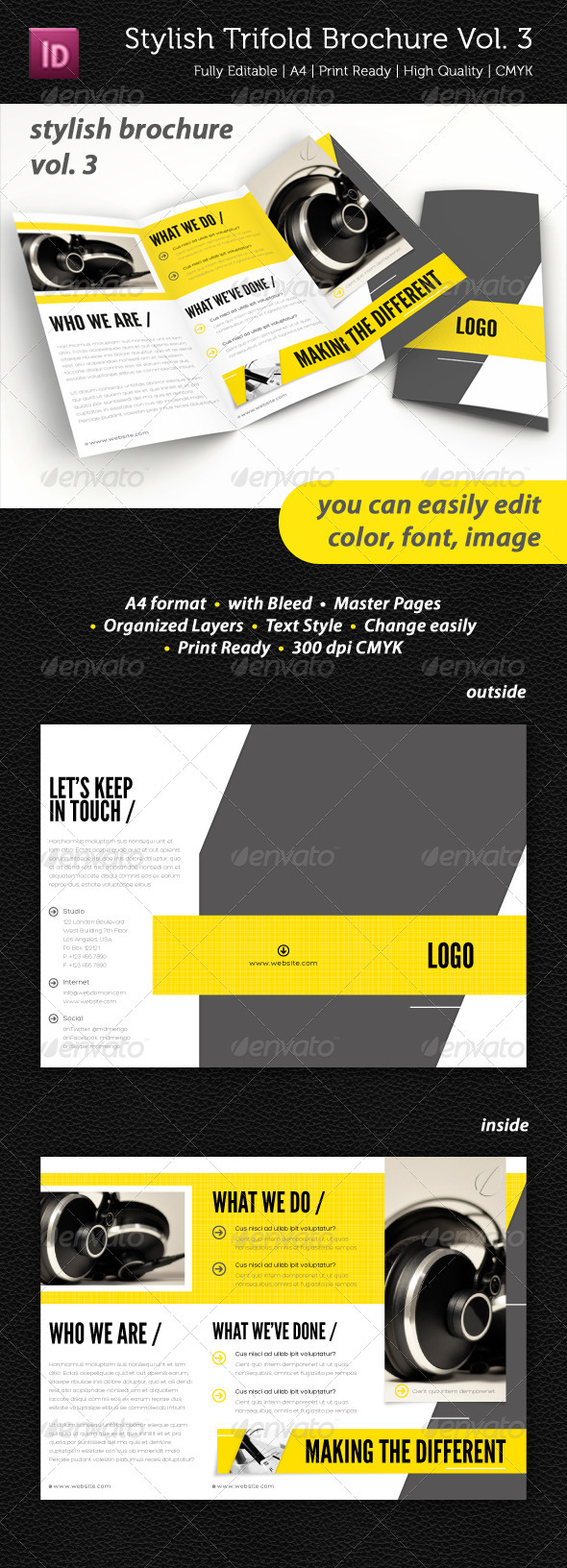 Stylish Trifold Brochure Vol. 3 - Informational Brochures