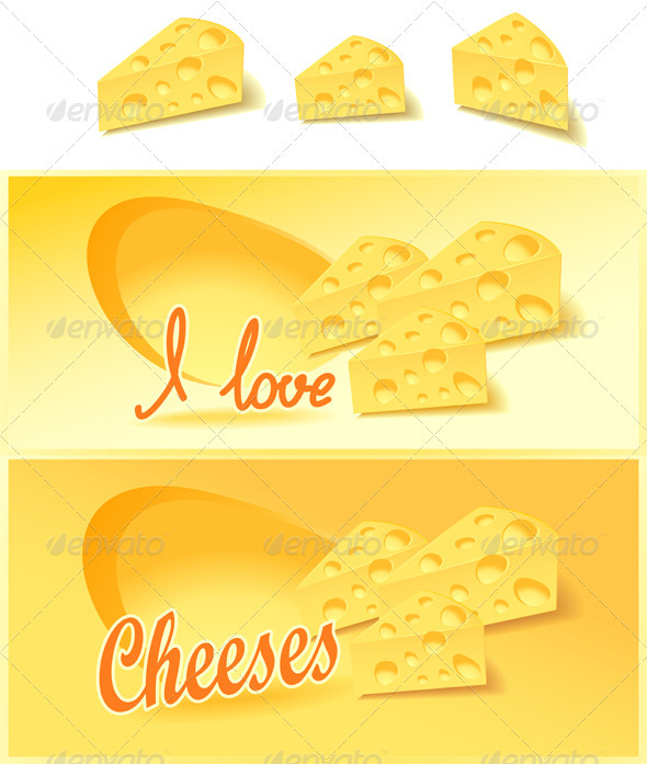 Cheese isolates and for advertising  in the shop