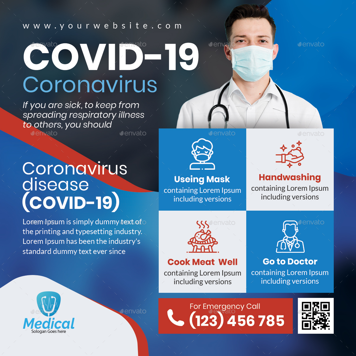 Medical Social Media Post and Flyer Templates by themexone | GraphicRiver