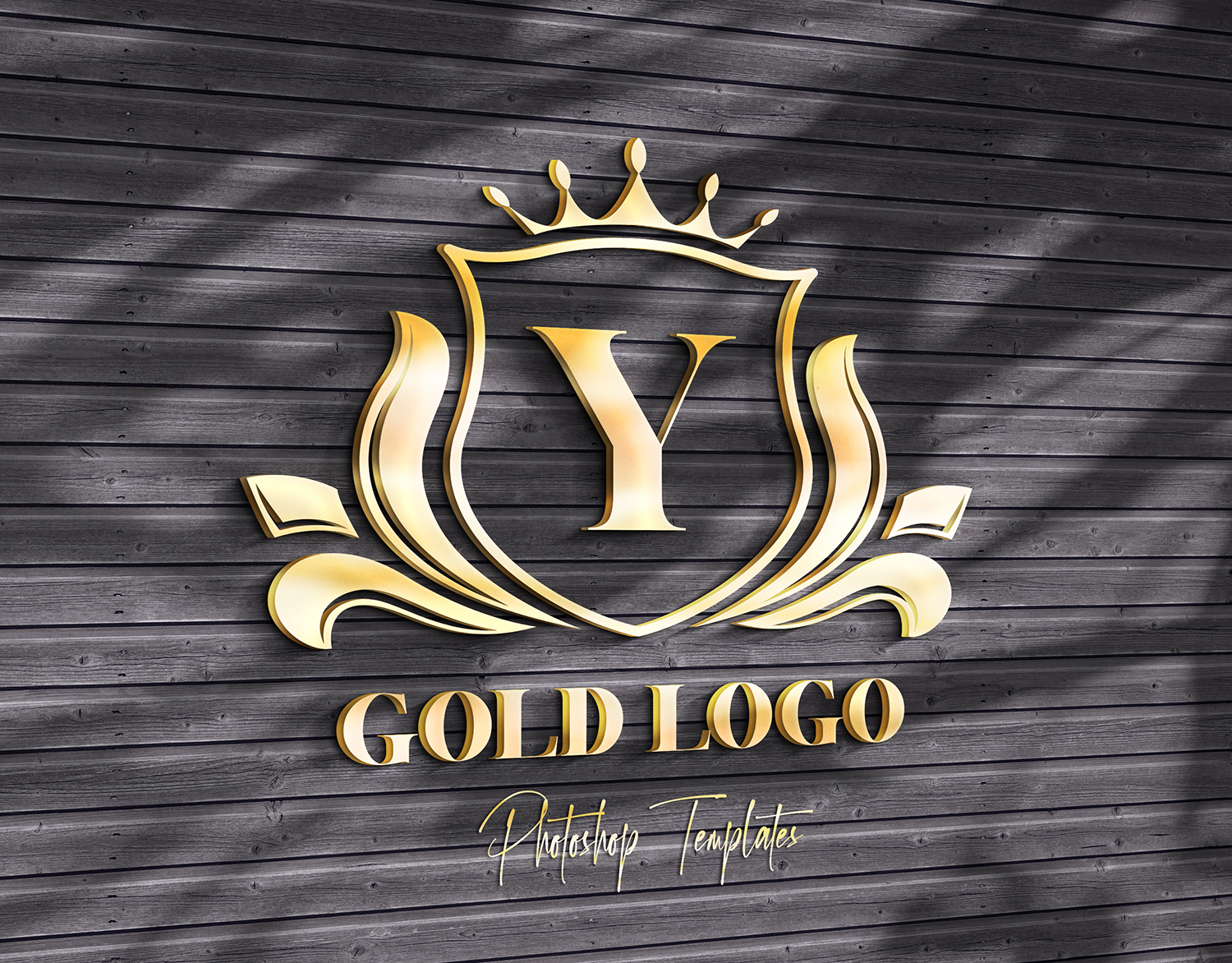 Download Gold Text/Logo Wall Mockups by Sko4 | GraphicRiver