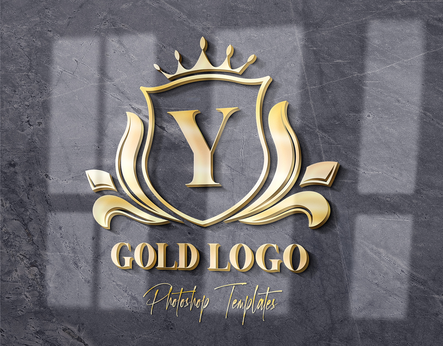 Download Gold Text/Logo Wall Mockups by Sko4 | GraphicRiver