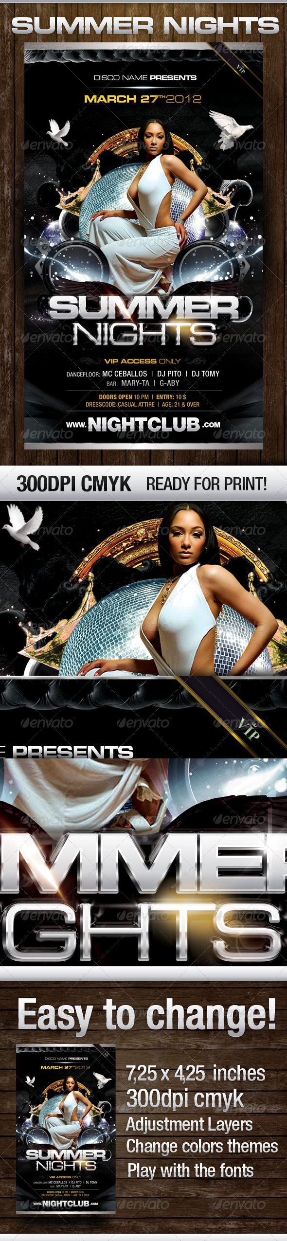 Dark Summer Nights Flyer - Flyers Print Templates