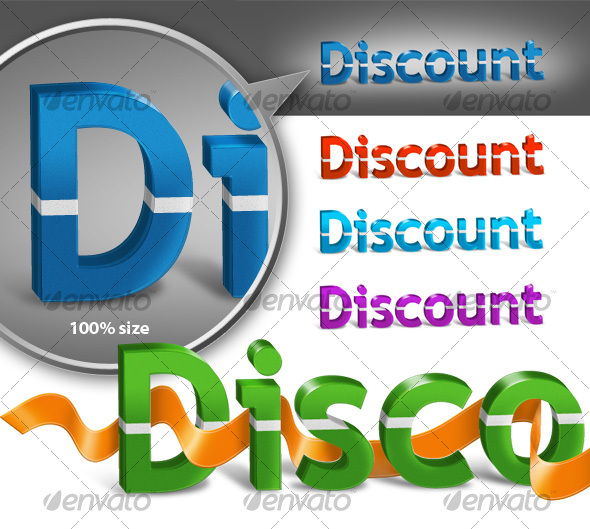 3D Discount Text - Miscellaneous Web Elements