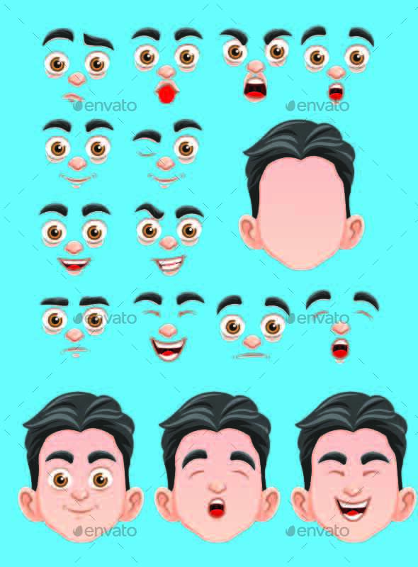 Faceless Man With Emotions Vector Illustration, Vectors | GraphicRiver