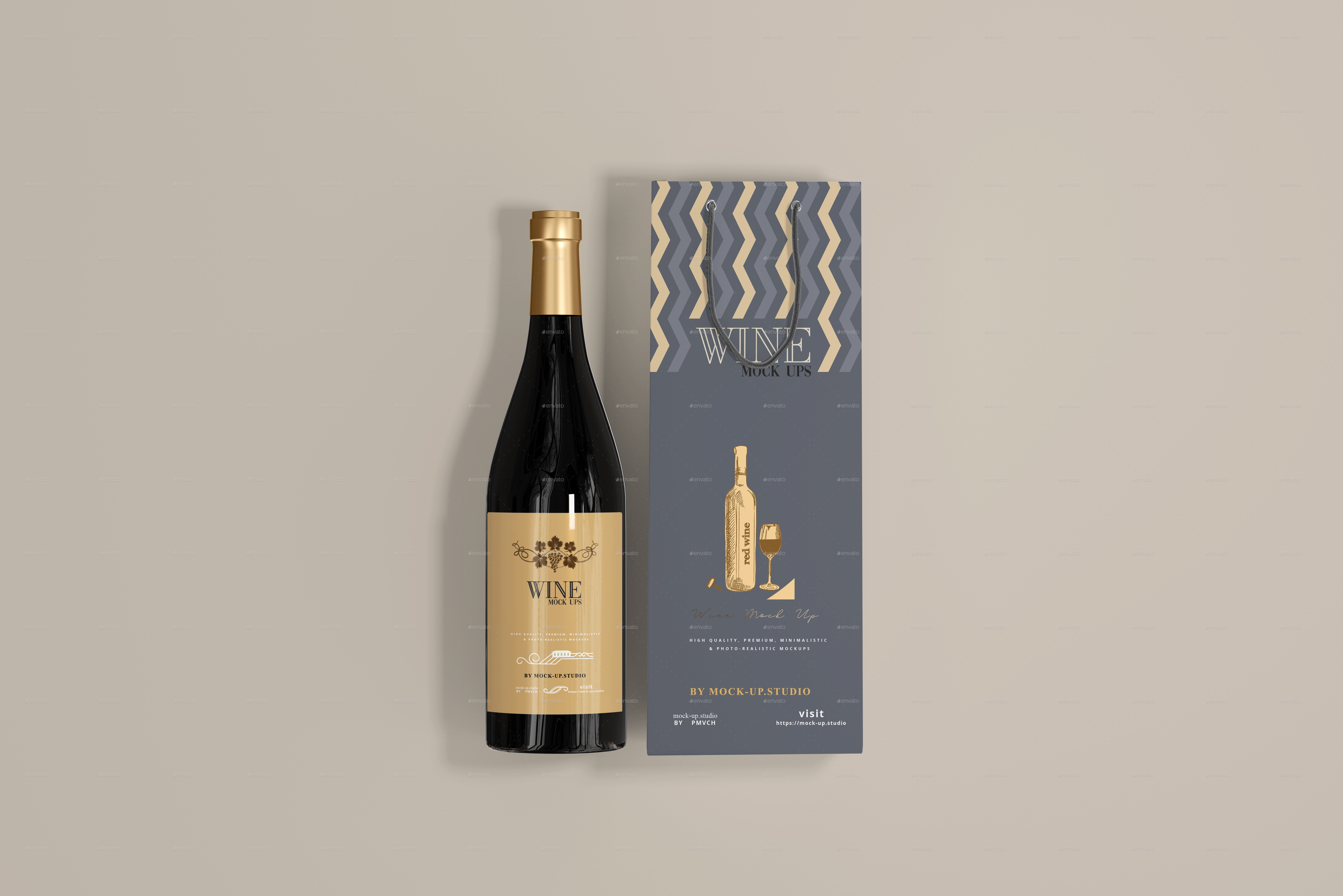 Download Wine Bottles & Bag Mockups by mock-upstudio | GraphicRiver