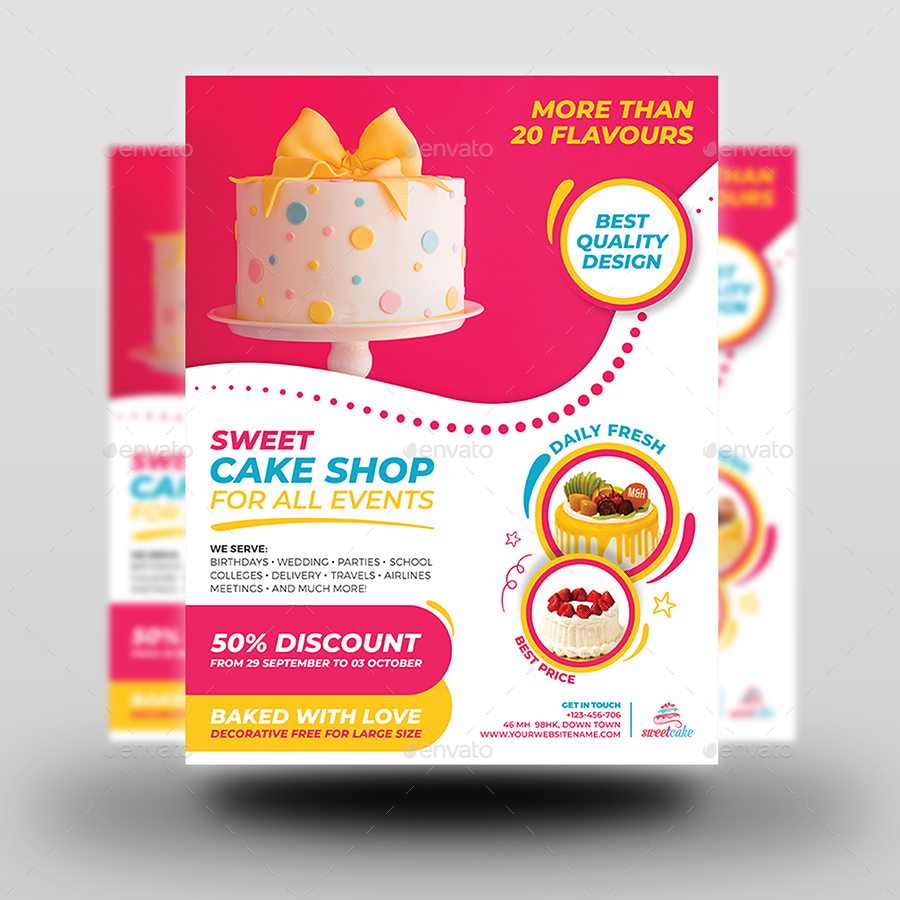 Cake Flyer Template Vol.7, Print Templates GraphicRiver