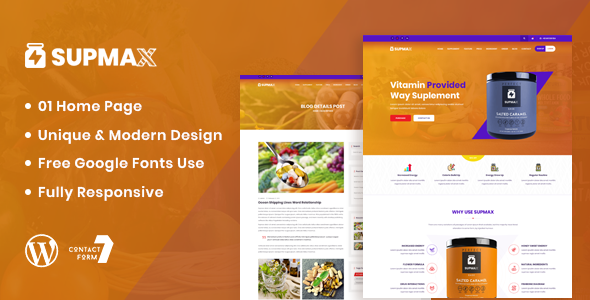 Supmax – Health & Supplement WordPress Theme