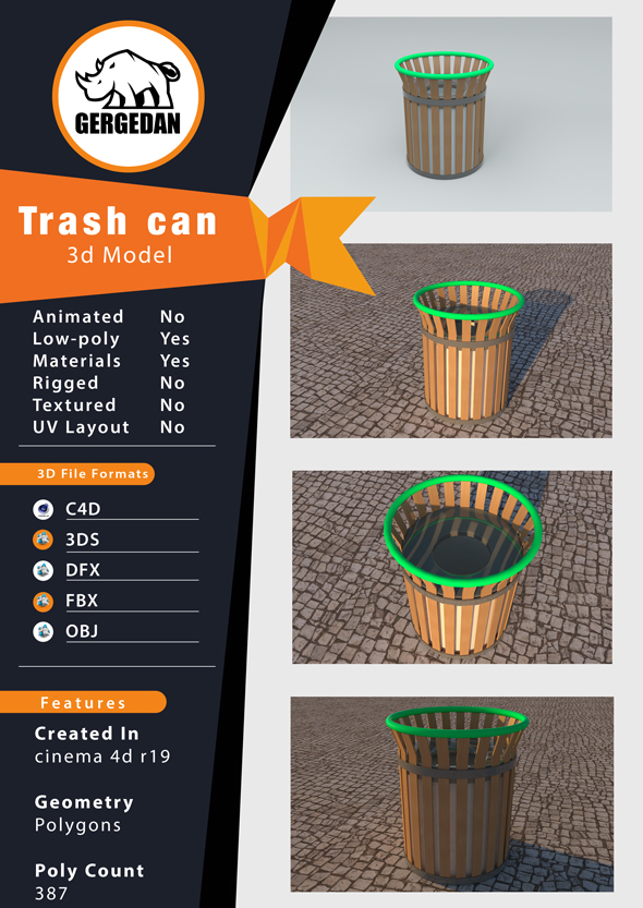 Trash can - 3Docean 22998788