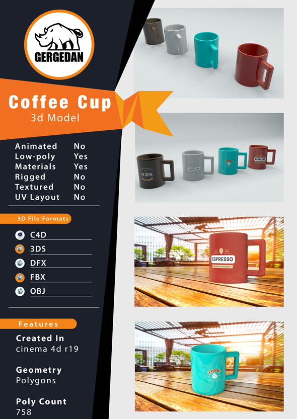 Coffee Cup - 3Docean 23018044