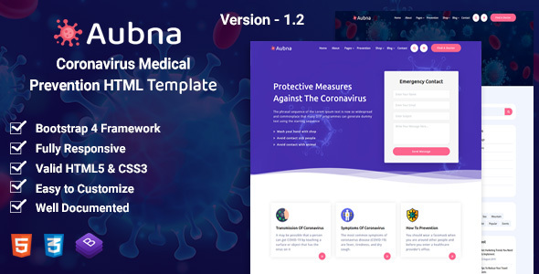 Aubna - Coronavirus - ThemeForest 26277305