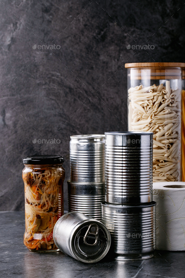 Canned food in metal cans Stock Photo by Feirlight PhotoDune