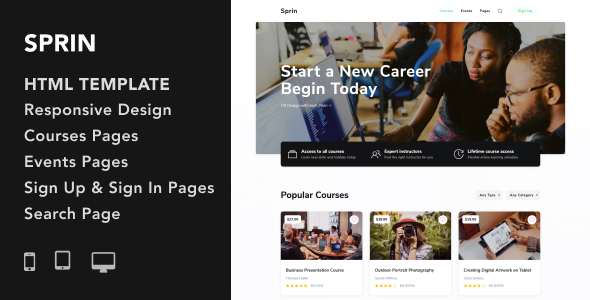 Sprin - Courses - ThemeForest 25089640