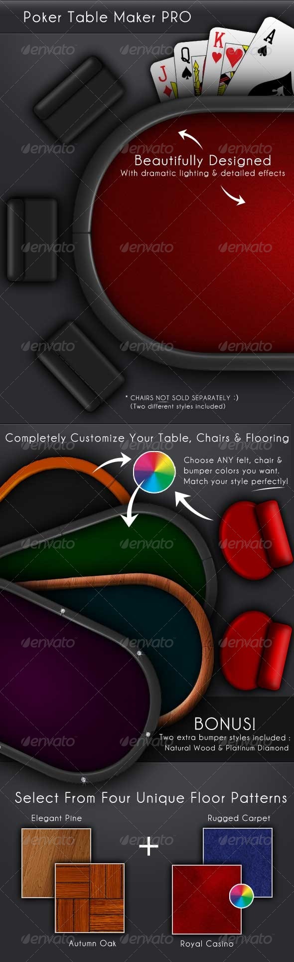 Casino Poker Table Maker Pro - Backgrounds Game Assets